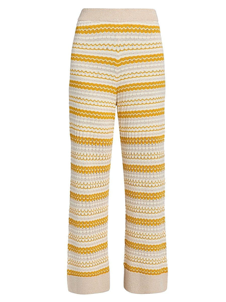 Women's Cher Striped Pants - Marigold Combo Stripe - Size XL