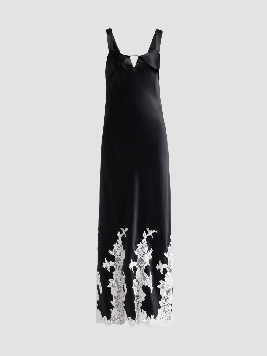 SIMKHAI Women's Lea Lace Insert Maxi Dress - Black Multi - Size 0