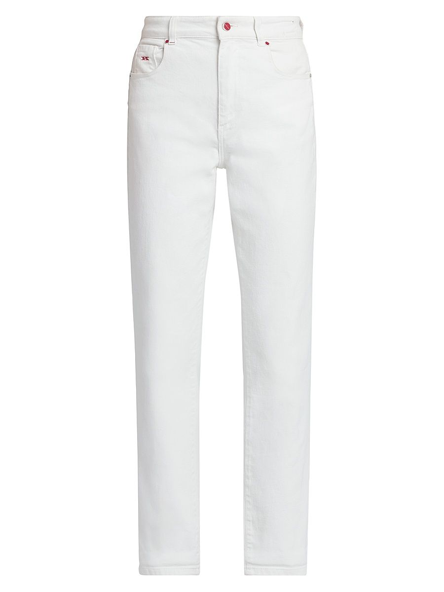 Women's Mom-Fit High-Rise Stretch Tapered Jeans - White - Size 8
