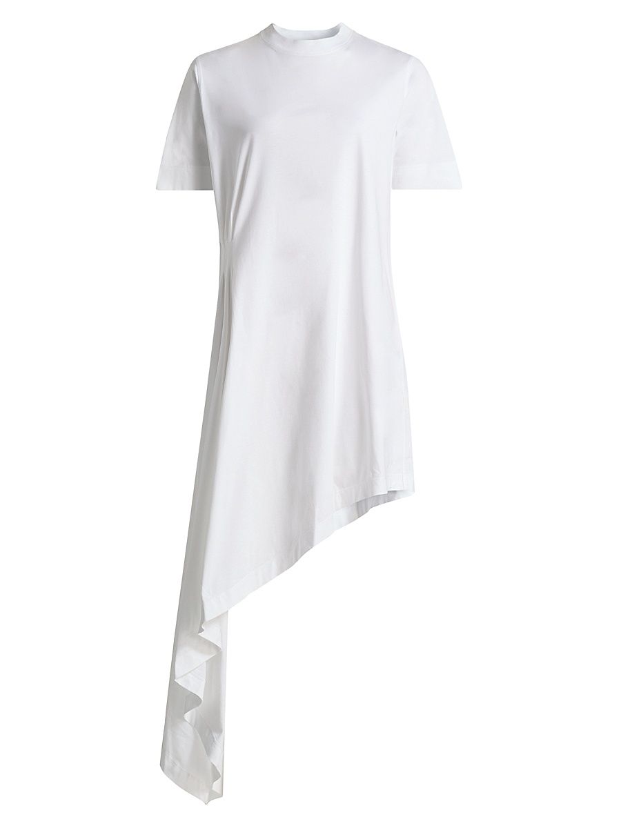 Women's Igari Asymmetric Pleated Dress - White - Size XS