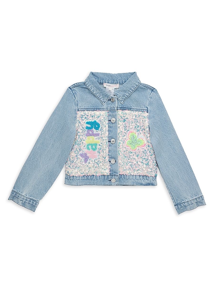 Little Girl's & Girl's Sequined Denim Jacket - Blue Multi - Size 10