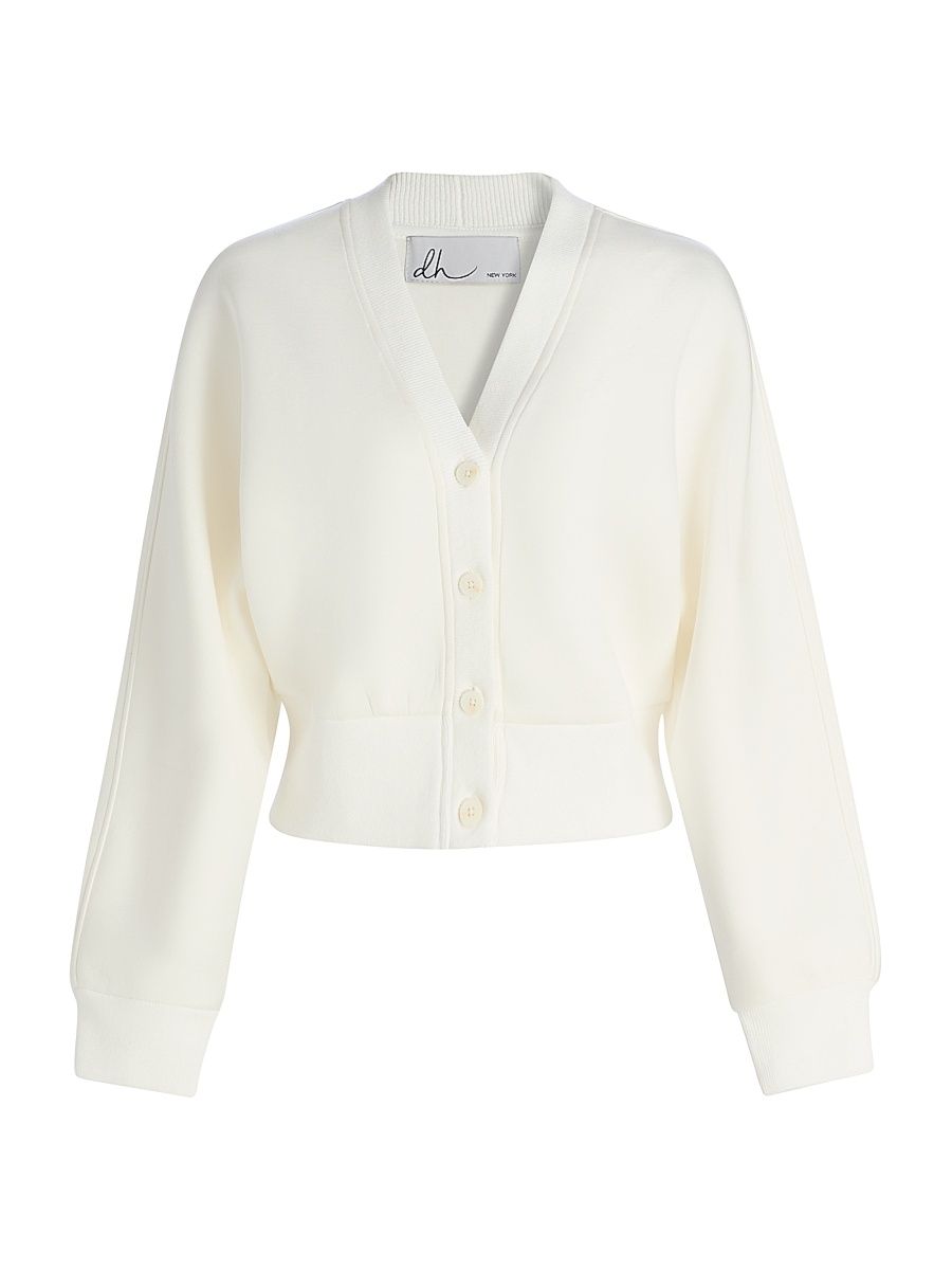 Women's Caitlin V-Neck Cardigan - White - Size Large