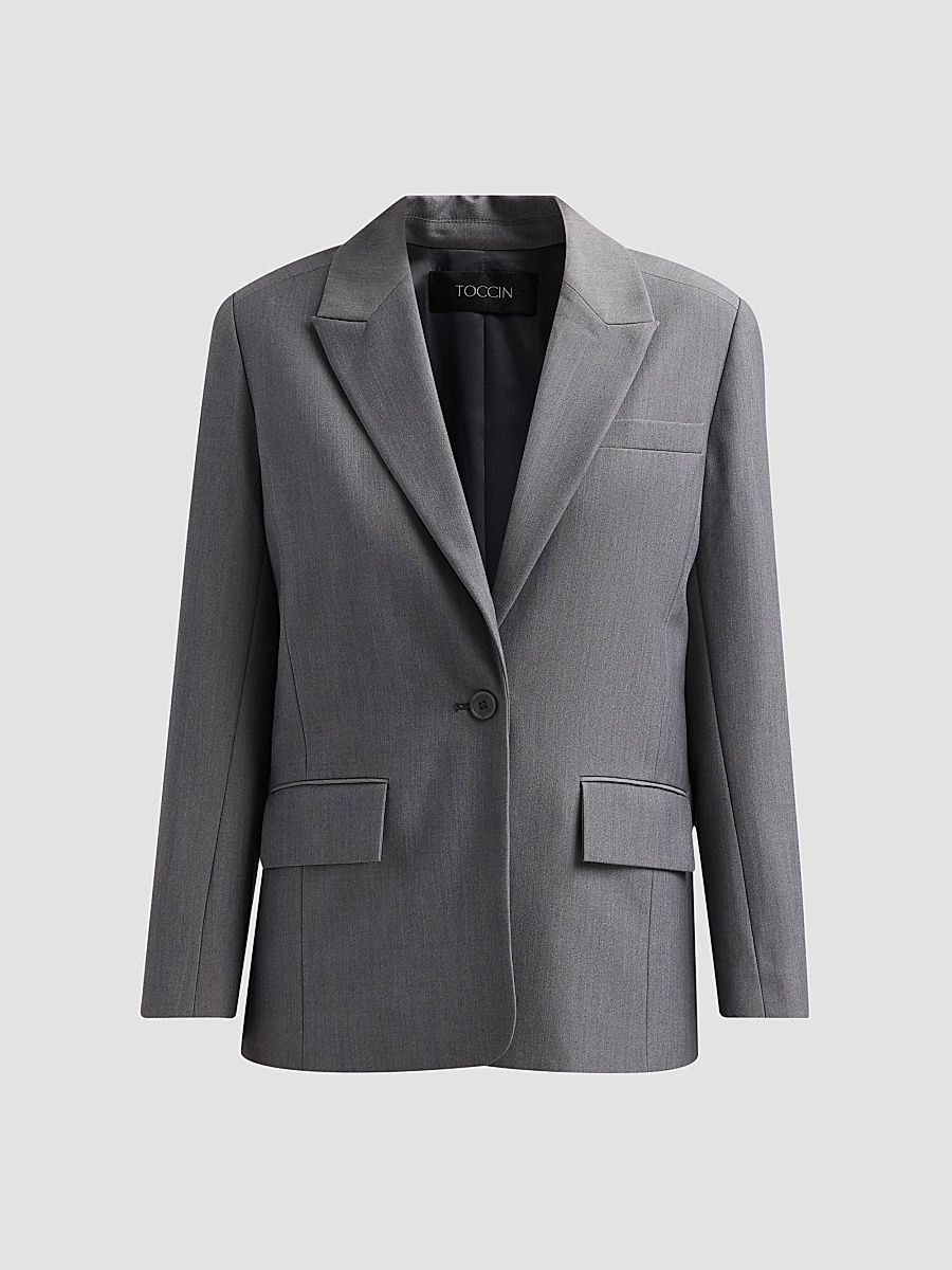 Women's Willa Boyfriend Blazer - Steel - Size XL