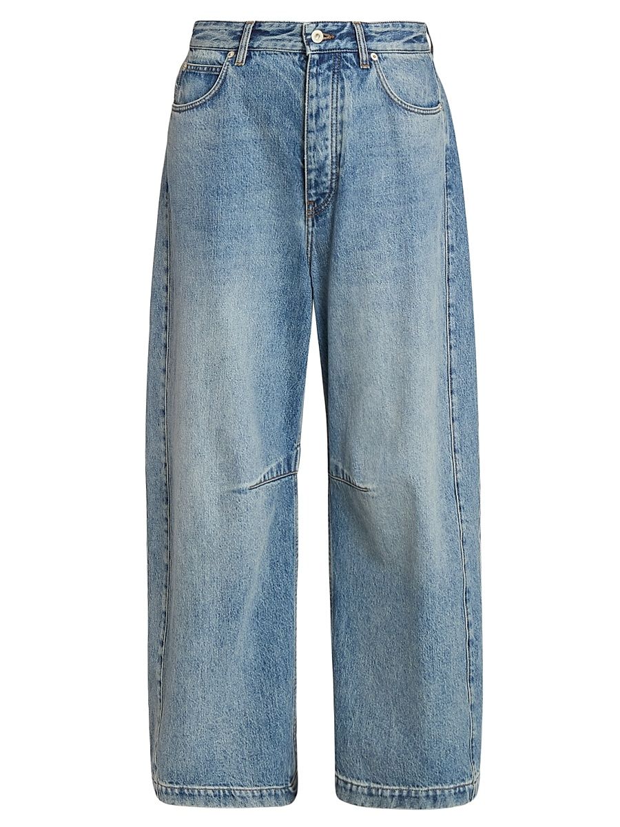 Women's Anagram Mid-Rise Barrel Jeans - Washed Denim - Size 8
