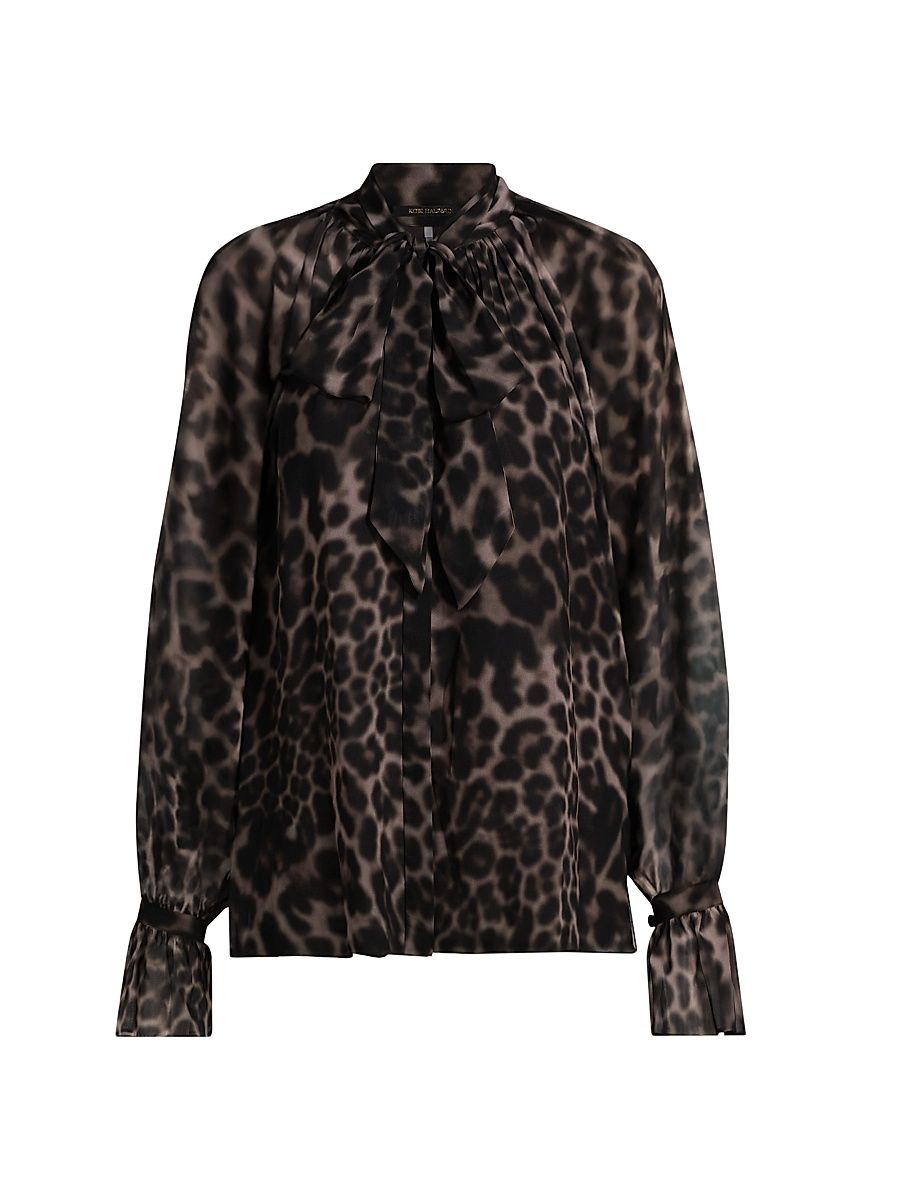 Women's Davi Leopard-Print Blouse - Sable Multi - Size XXL