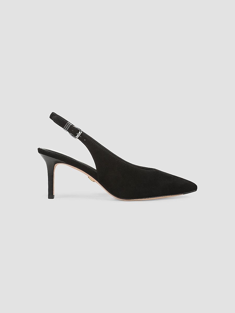 Women's Luciana 70MM Suede Slingback Pumps - Black - Size 11
