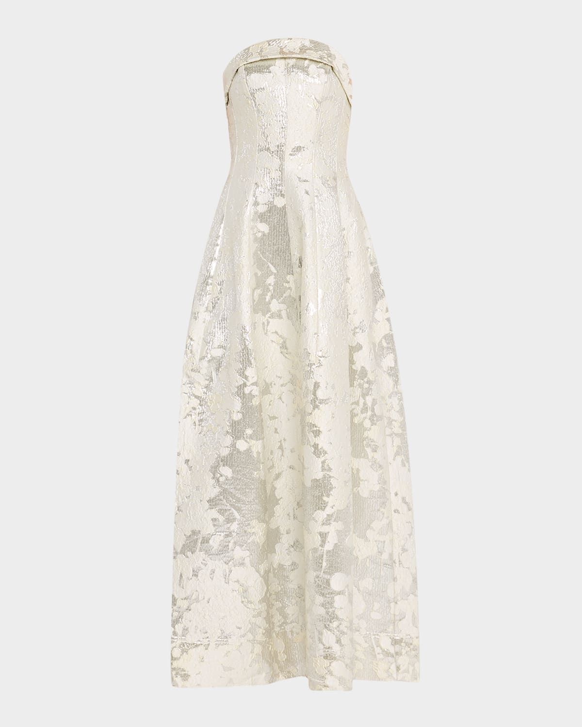 Octavia Strapless Metallic Jacquard Gown