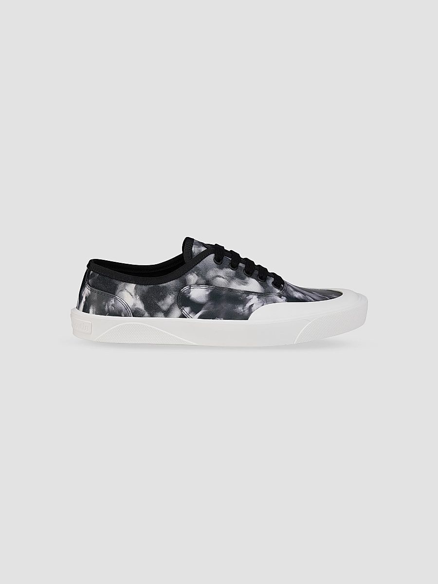 Christian Louboutin Men's Tactical Skate Low-Top Sneakers - Black White - Size 12