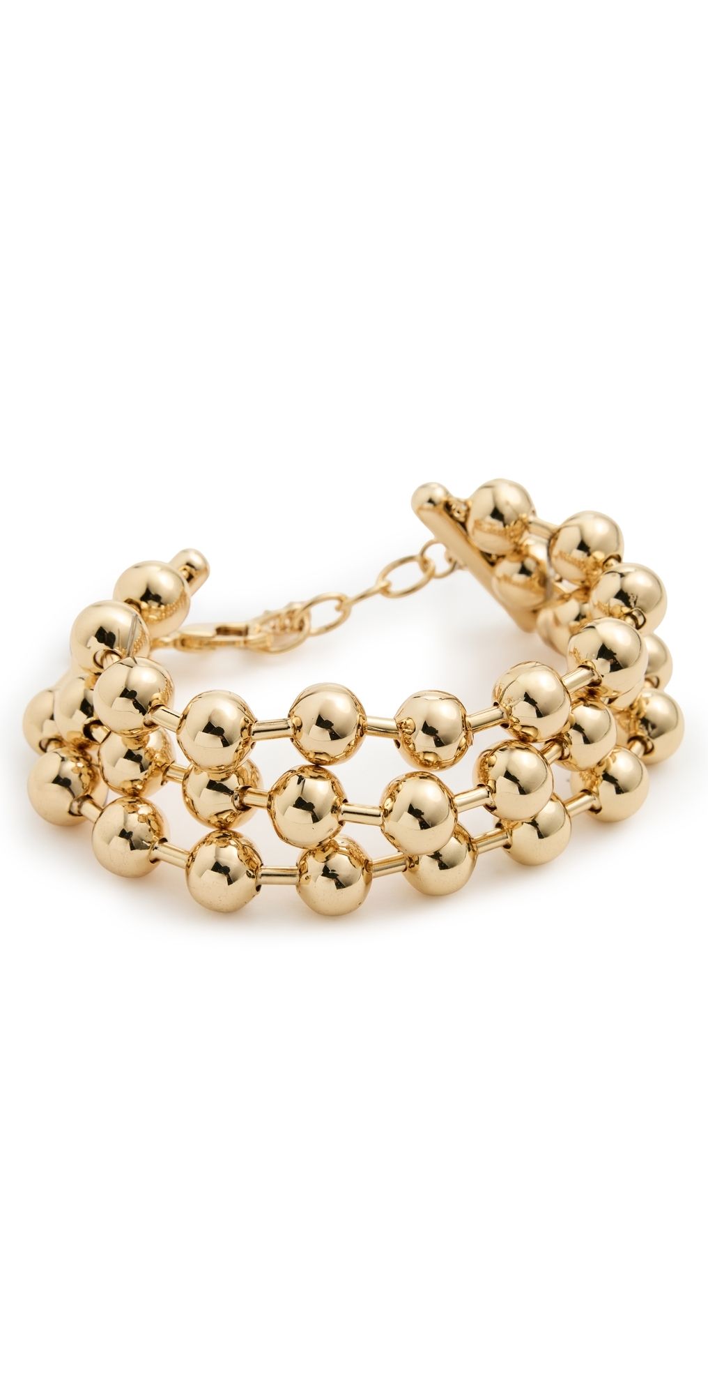 Lele Sadoughi Diana Triple Row Bracelet Gold One Size