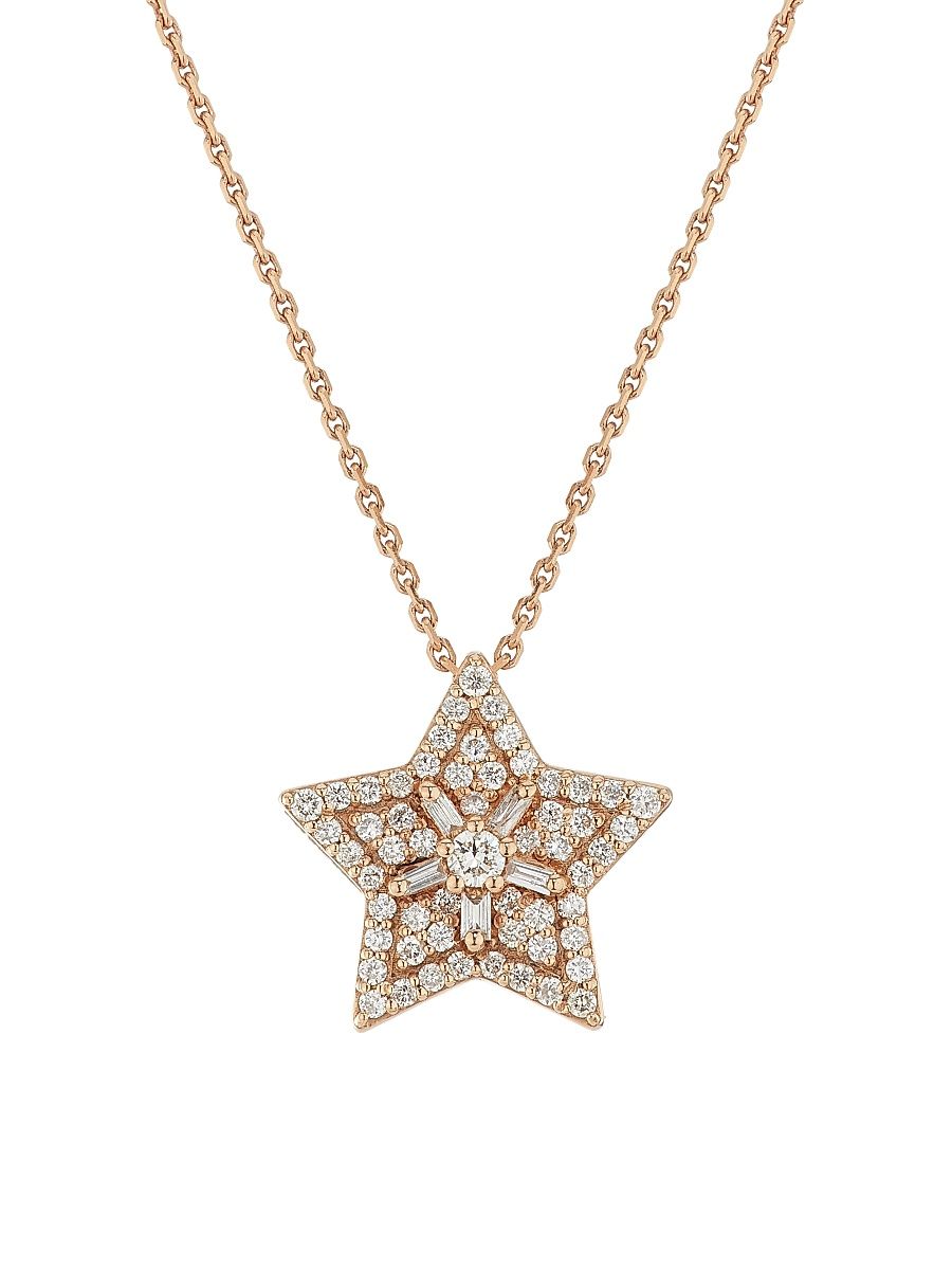 Women's Star Light Sirius 14K Rose Gold & 0.35 TCW Diamond Pendant Necklace - Rose Gold