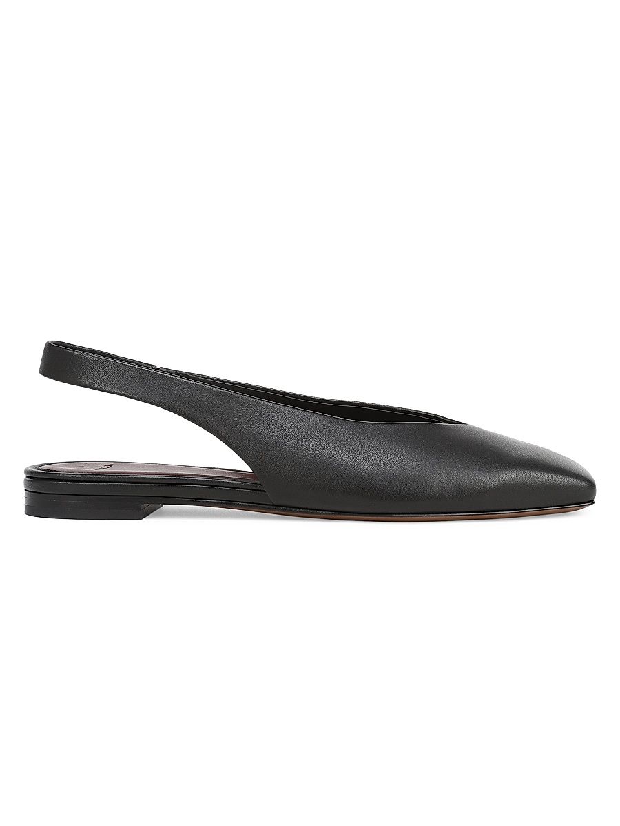 Women's Darlina Leather Slingback Flats - Black - Size 11