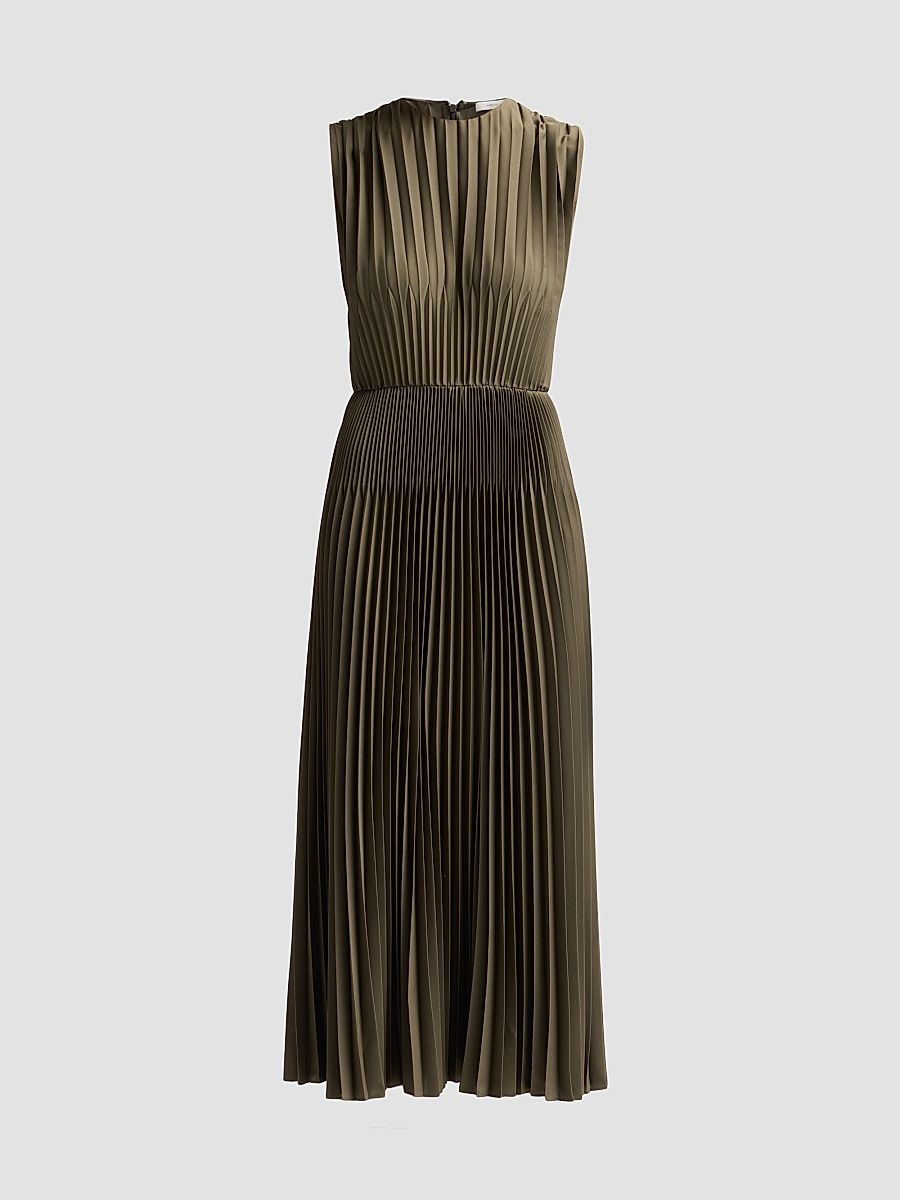 Women's Chevron Pleated Midi Dress - Sea Vine - Size XXS