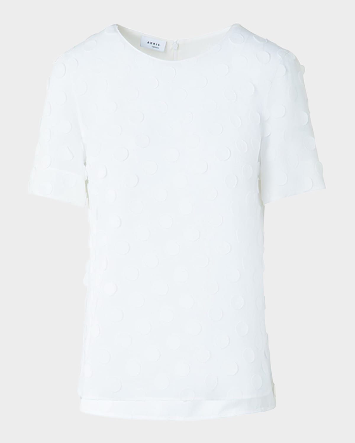 Polka Dot Applique Techno Georgette Blouse