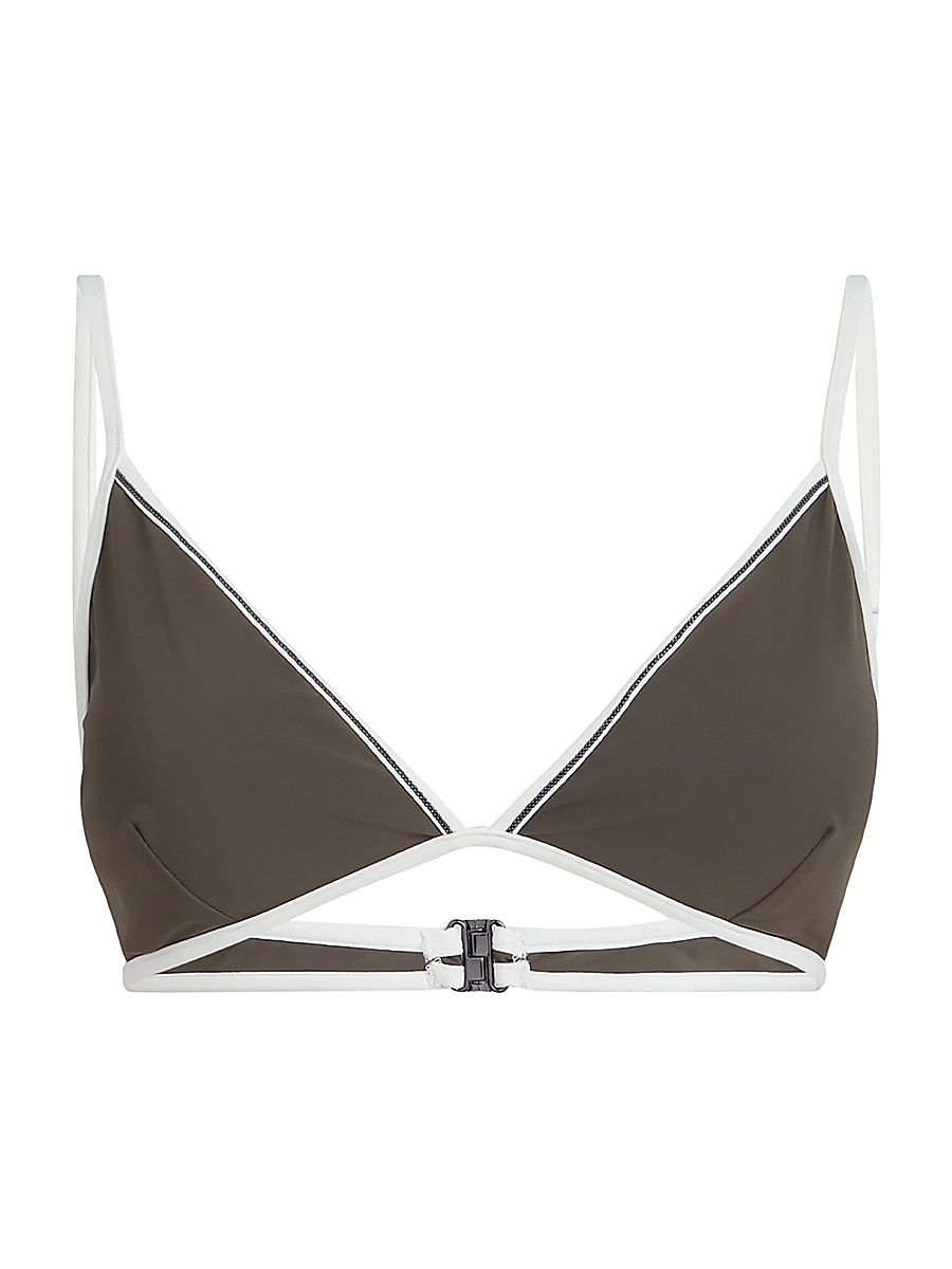 Women's Techno Jersey Bikini Top with Monili - Military - Size 12