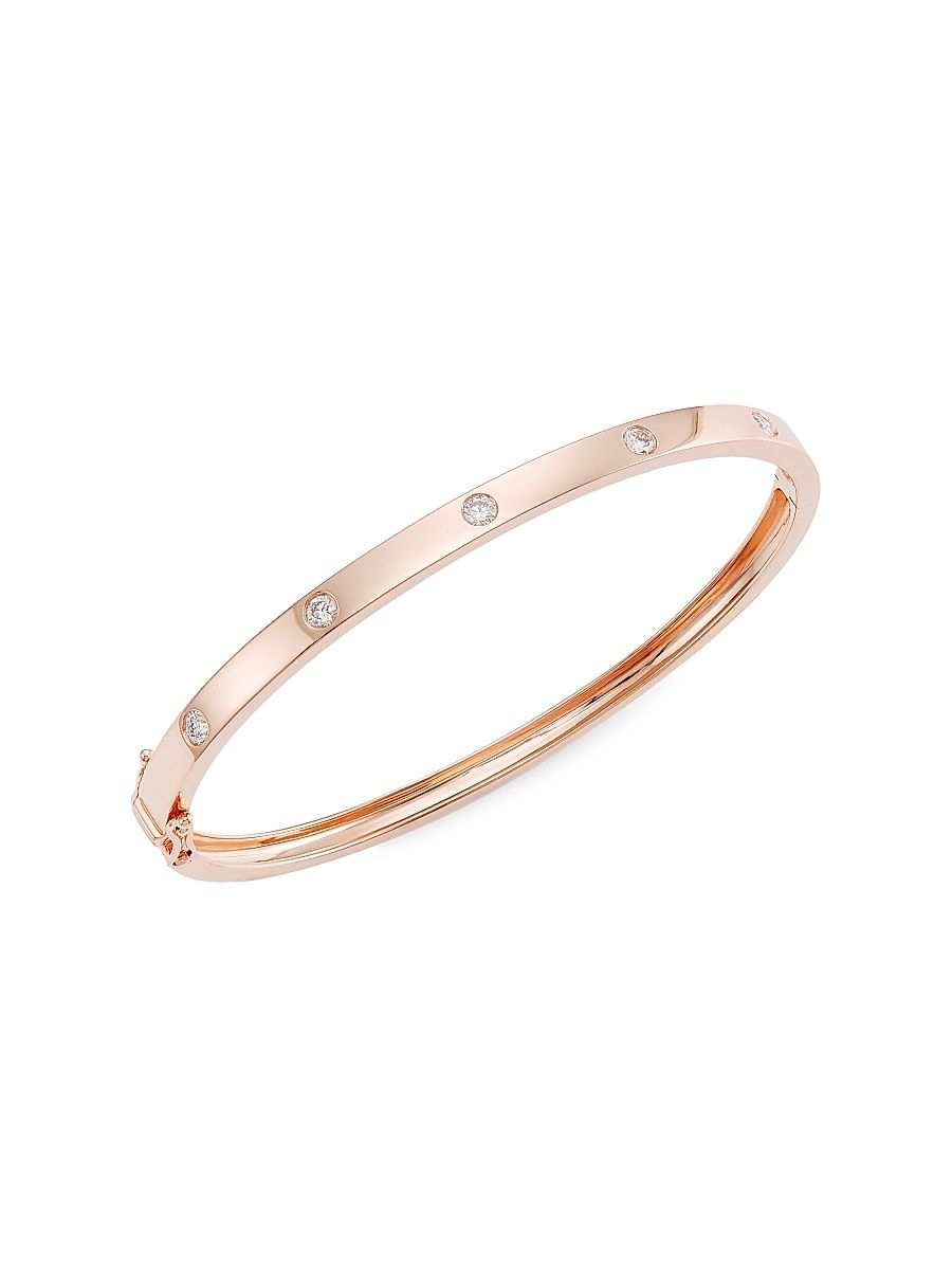 Women's 14K Rose Gold & 0.38 TCW Diamond Bangle - Rose Gold