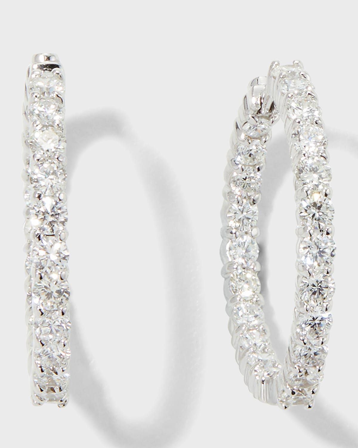 White Gold Diamond Hoop Earrings
