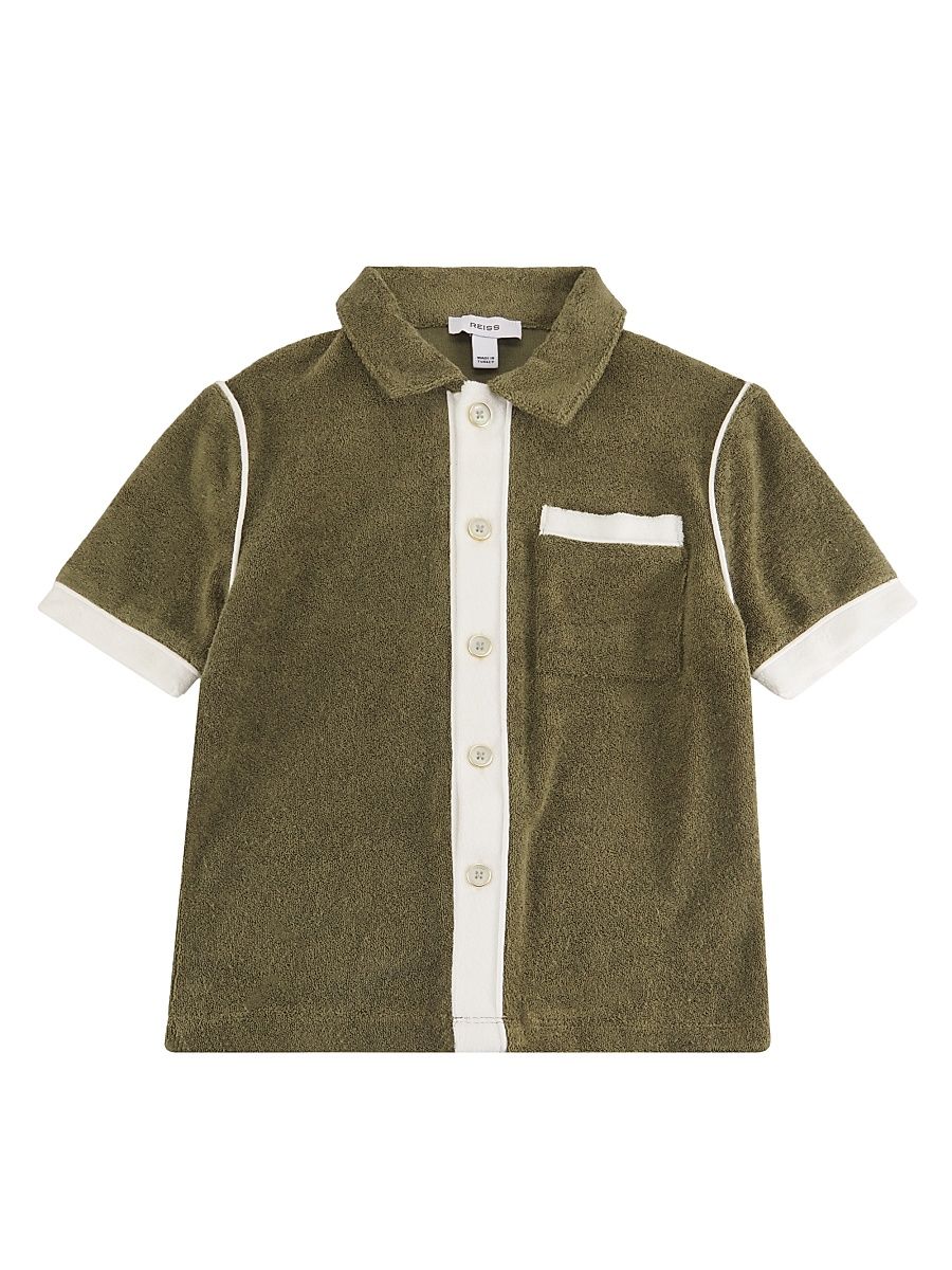 Little Boy's & Boy's Micah Terry Cloth Shirt - Sage Green - Size 13