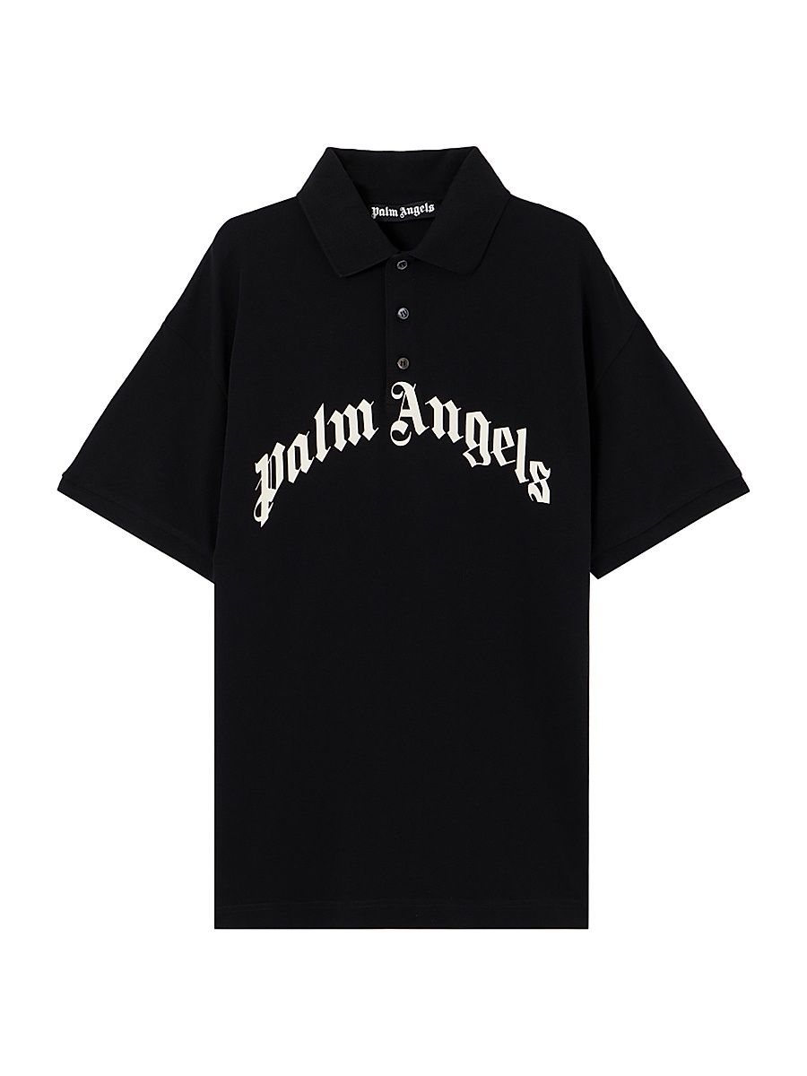 Men's Logo Cotton Polo Shirt - Black Off White - Size XL