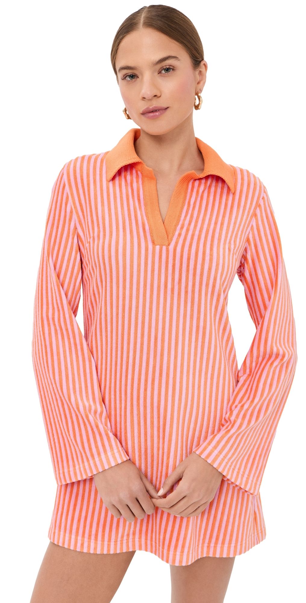 SIMKHAI Jessy Tunic Dress Papaya Multi S
