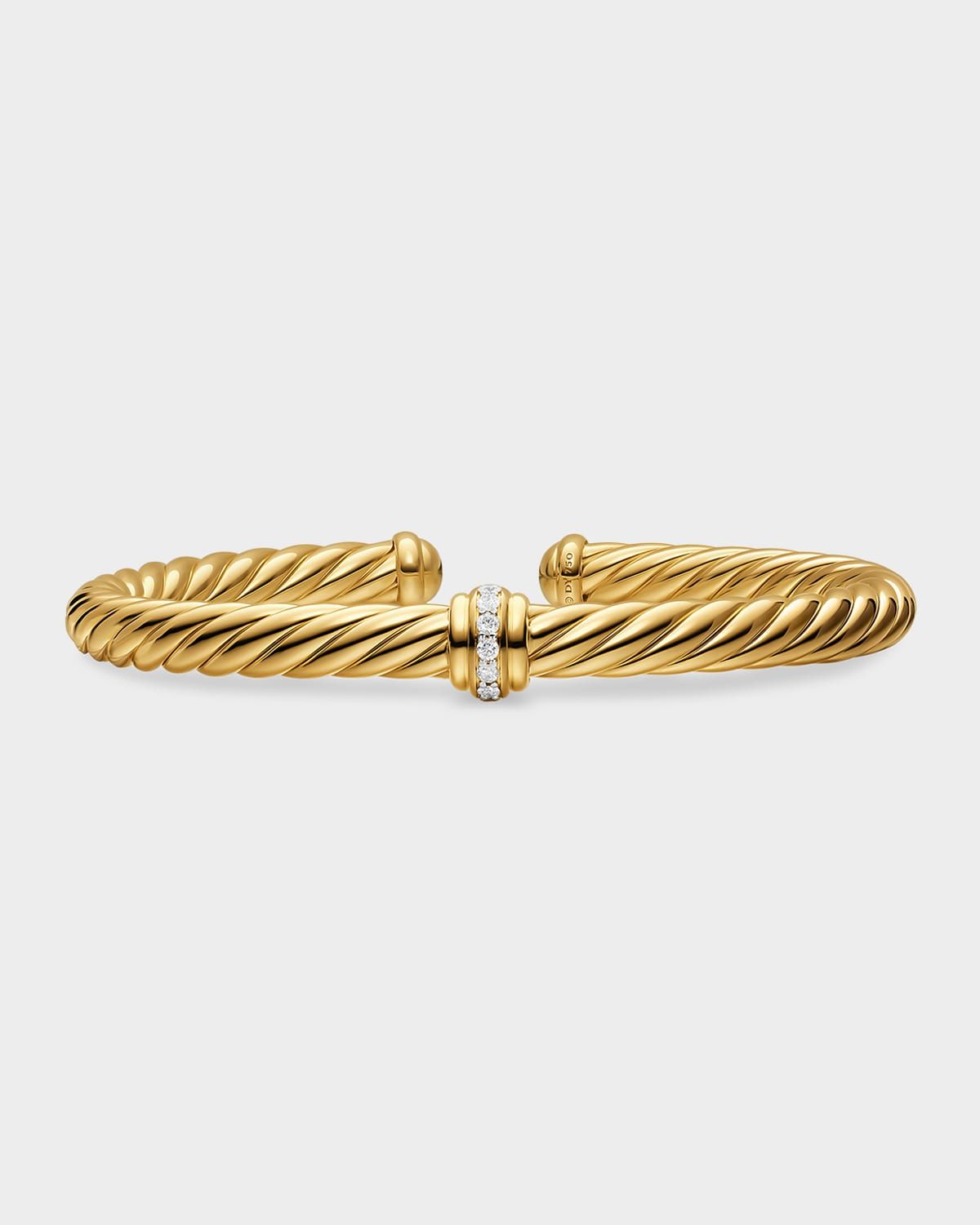Cablespira Flex Center Station Bracelet with Diamonds in 18K Gold