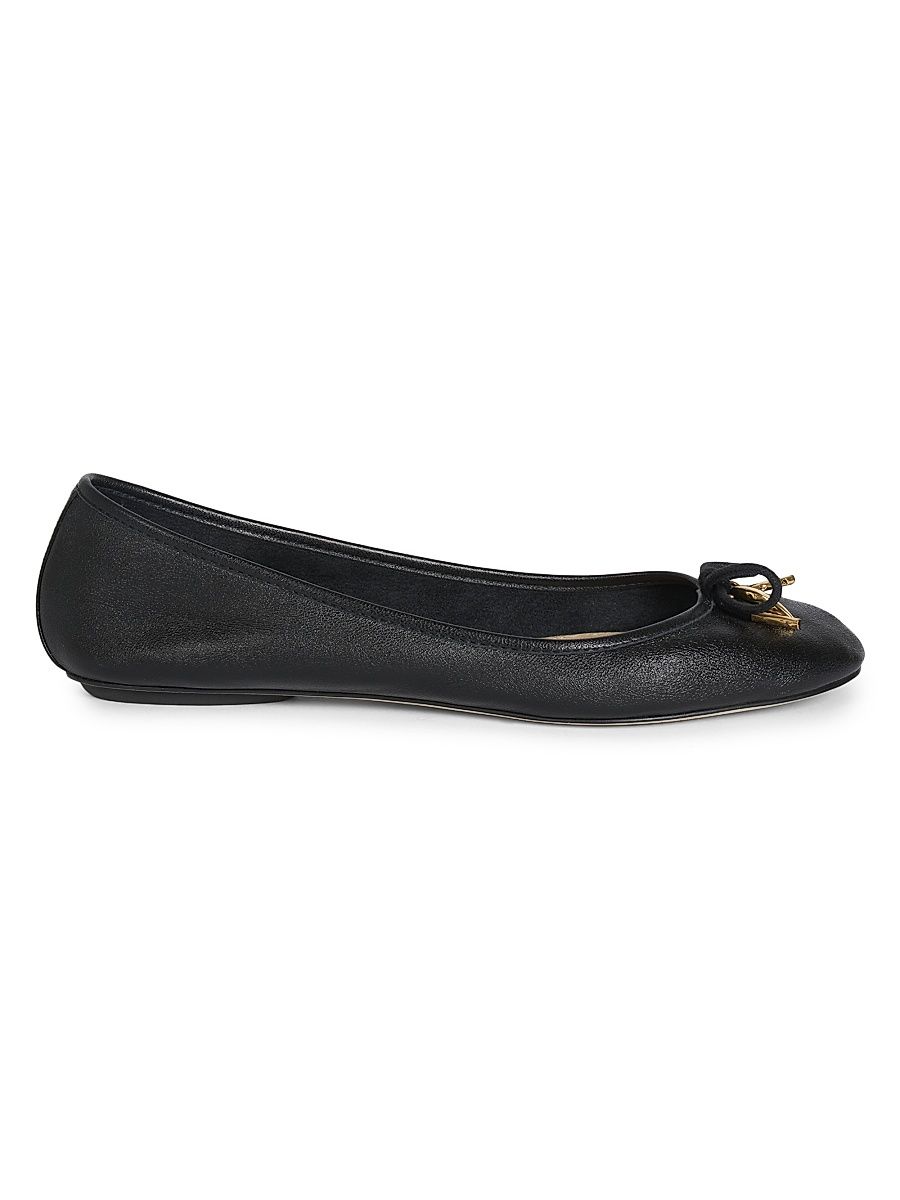Women's Iris Leather Ballet Flats - Black - Size 9