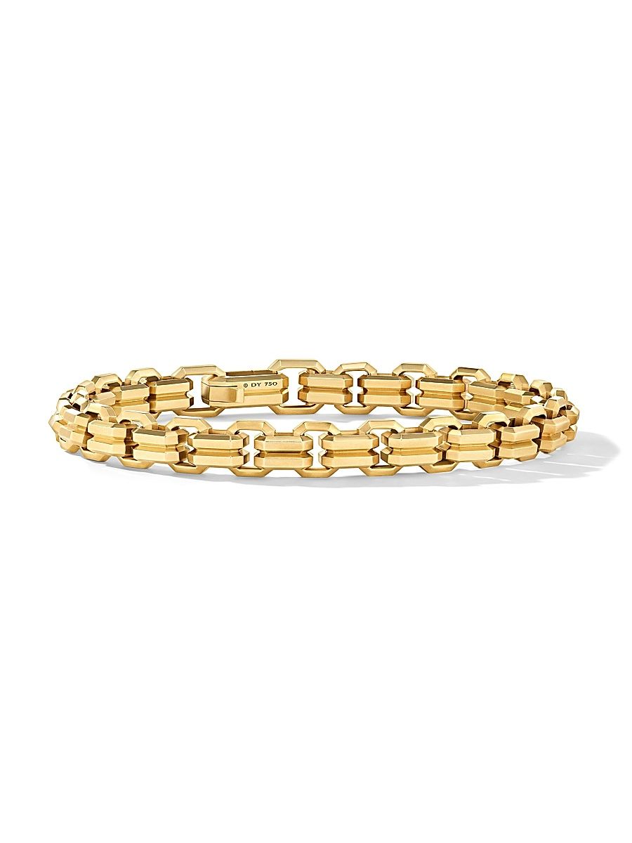 Men's Streamline Double Heirloom Link Bracelet in 18K Yellow Gold, 8MM - Gold - Size Small