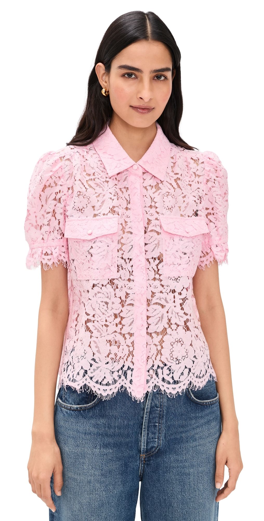 Generation Love Mina Lace Shirt Soft Rose XXL
