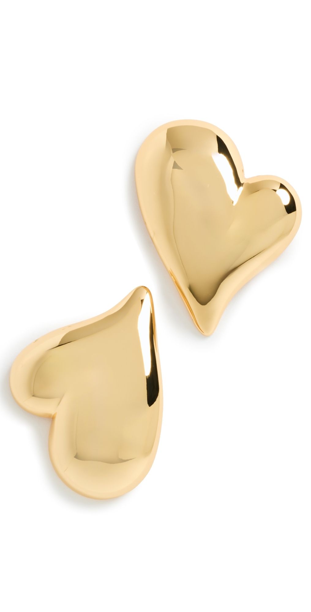 JENNY BIRD Mega Art Heart Button Earrings High Polish Gold One Size