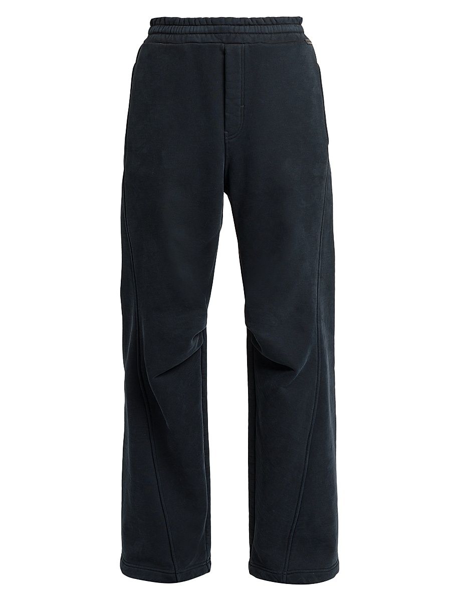 Men's Side-Seam Cotton Sweatpants - Nero - Size 38