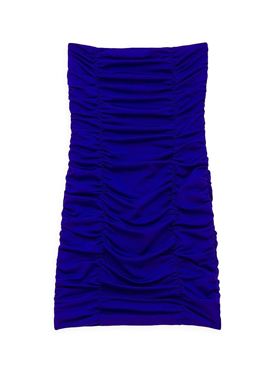 Girl's Ruched Strapless Minidress - Electric Indigo - Size 10