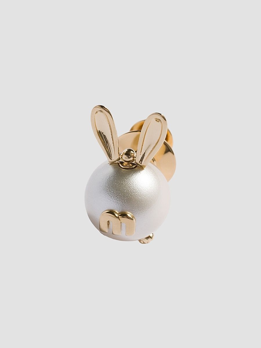 Women's Metal Brooch - Gold White
