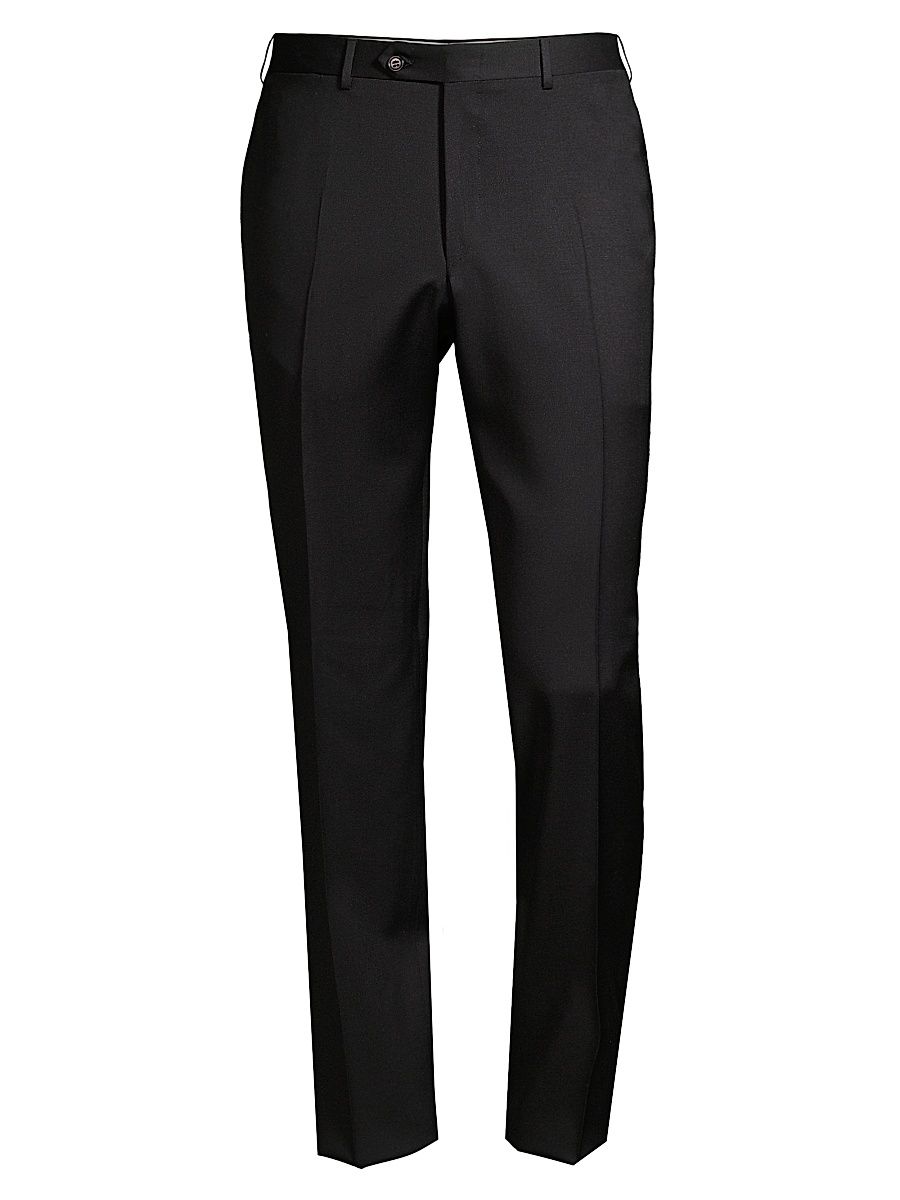 Men's Wool Trousers - Black - Size 35