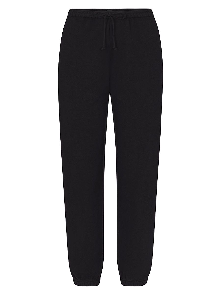 Women's Cotton Fleece Drawstring Joggers - Onyx - Size XXS