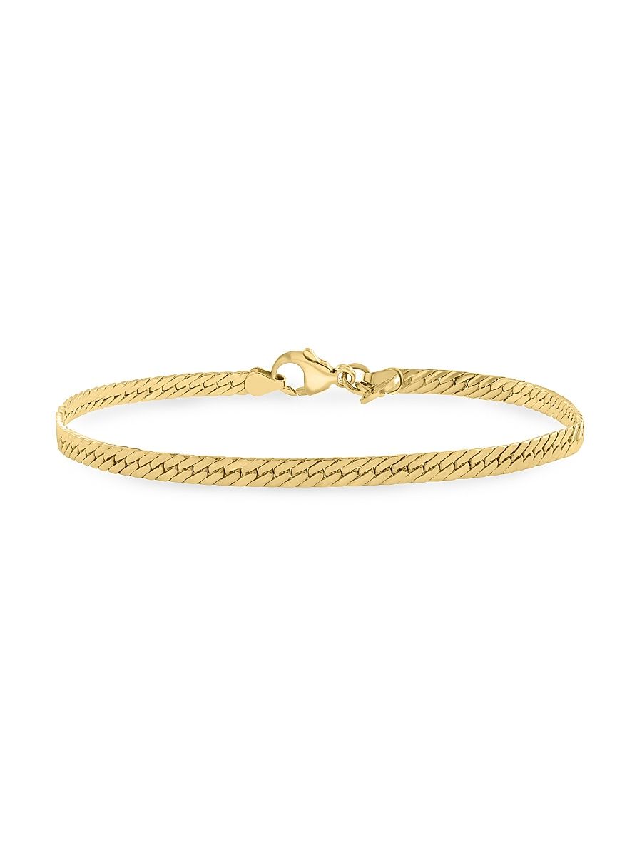 Men's 14K Yellow Gold Curb-Chain Bracelet - Gold