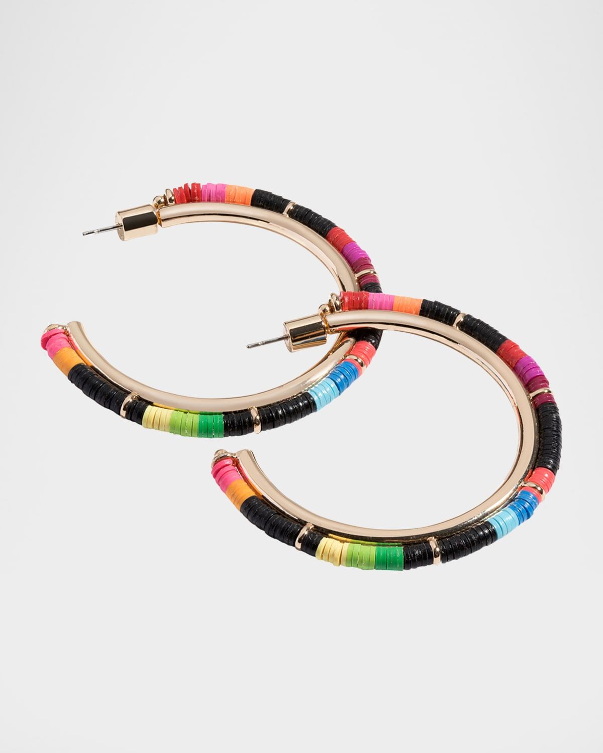 Mini Anguilla Hoop Earrings with Heishi Beads