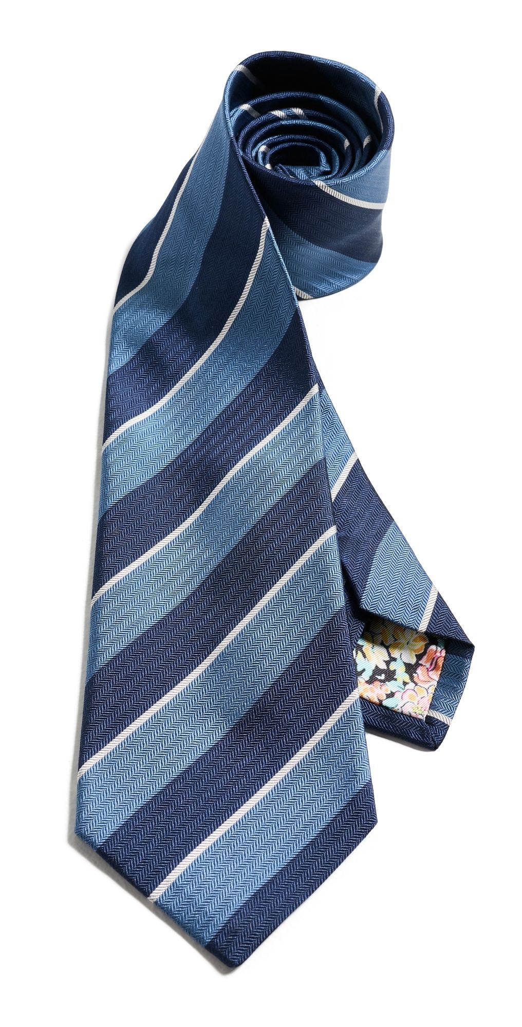 Paul Smith Block Stripe Tie Navy One Size