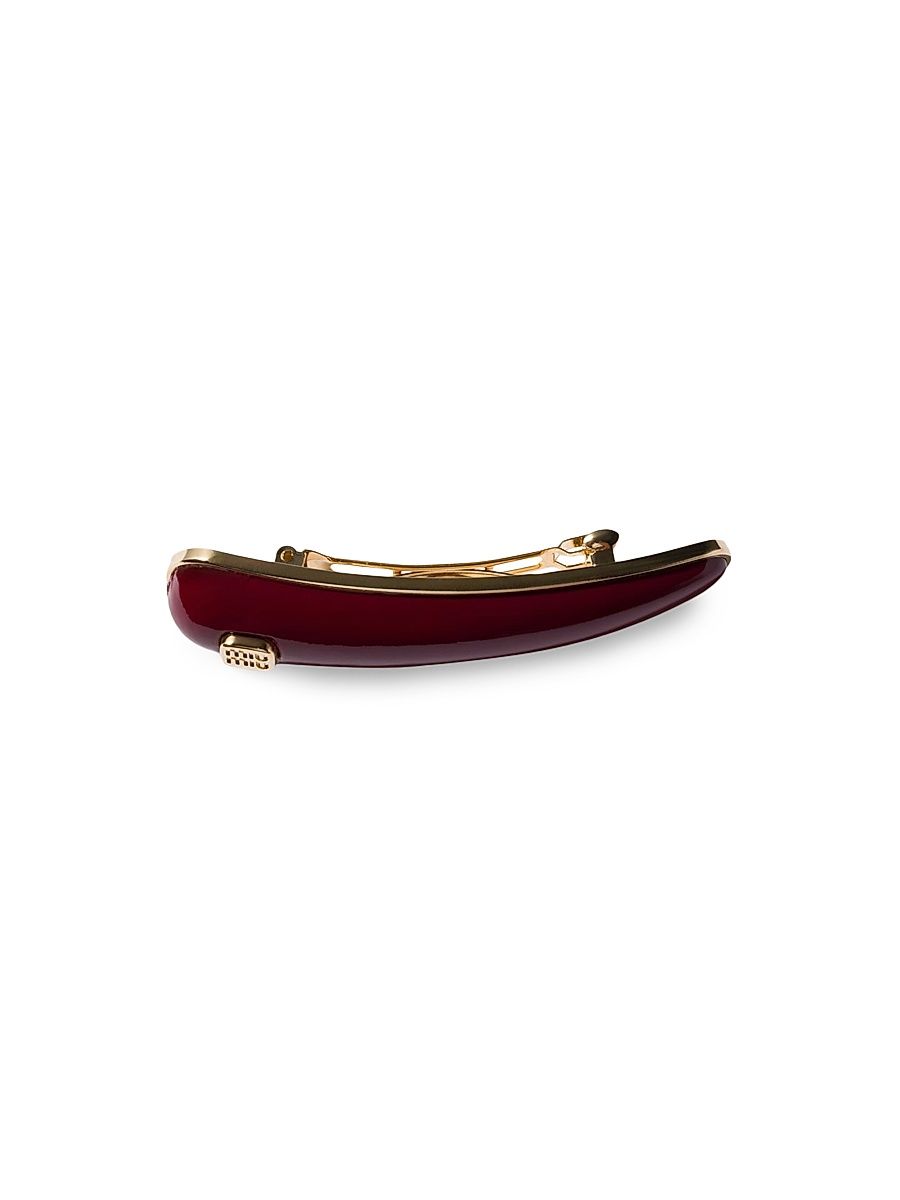Women's Patent Leather Hair Clip - Red