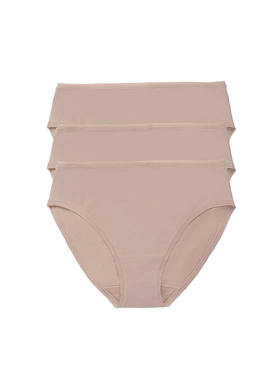 Women's Bliss Bare Cotton Hipster 3-Pack - Cafe - Size XS