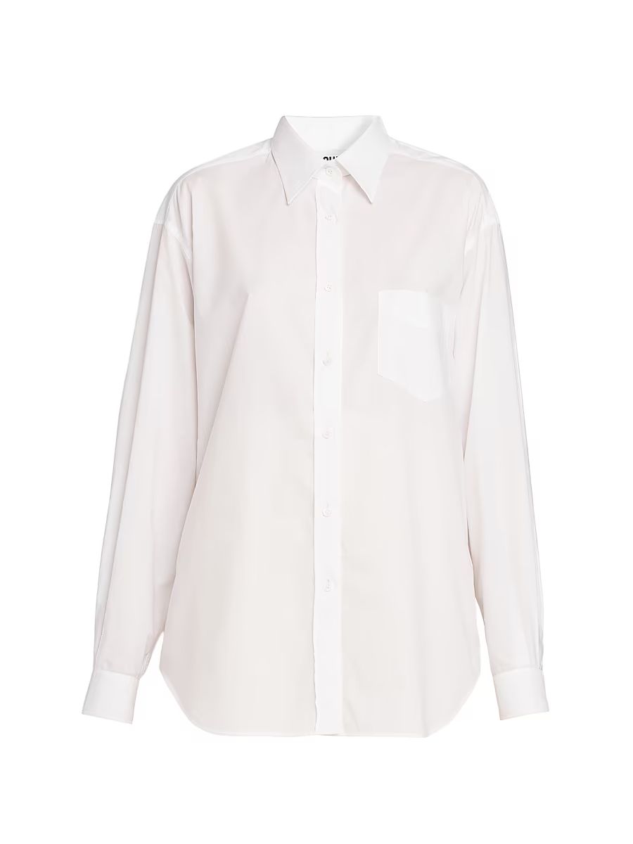 Women's Cotton Poplin Blouse - Multi White - Size 8