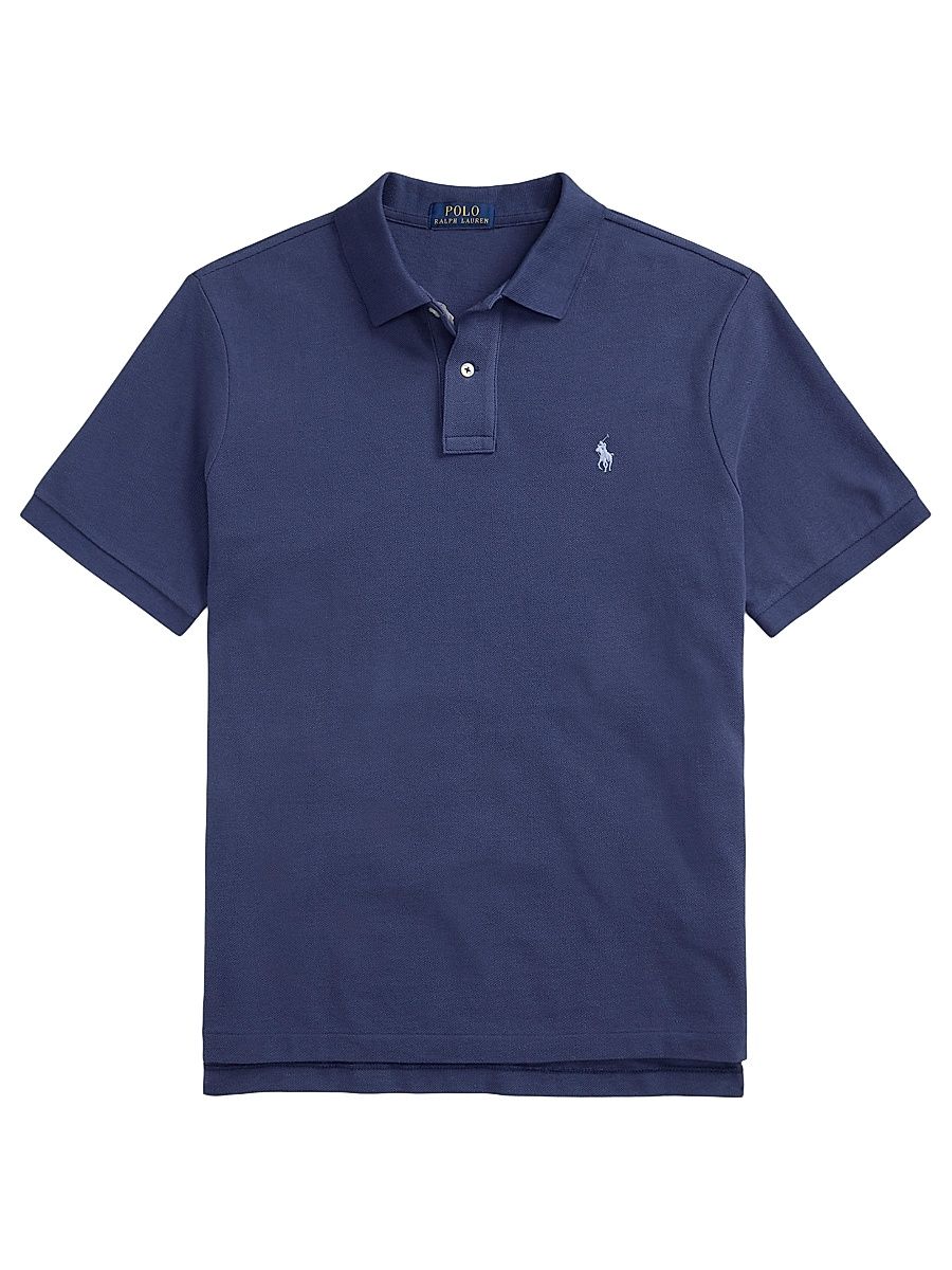 Men's Classic-Fit Mesh Polo Shirt - Aqua Blue - Size XXL