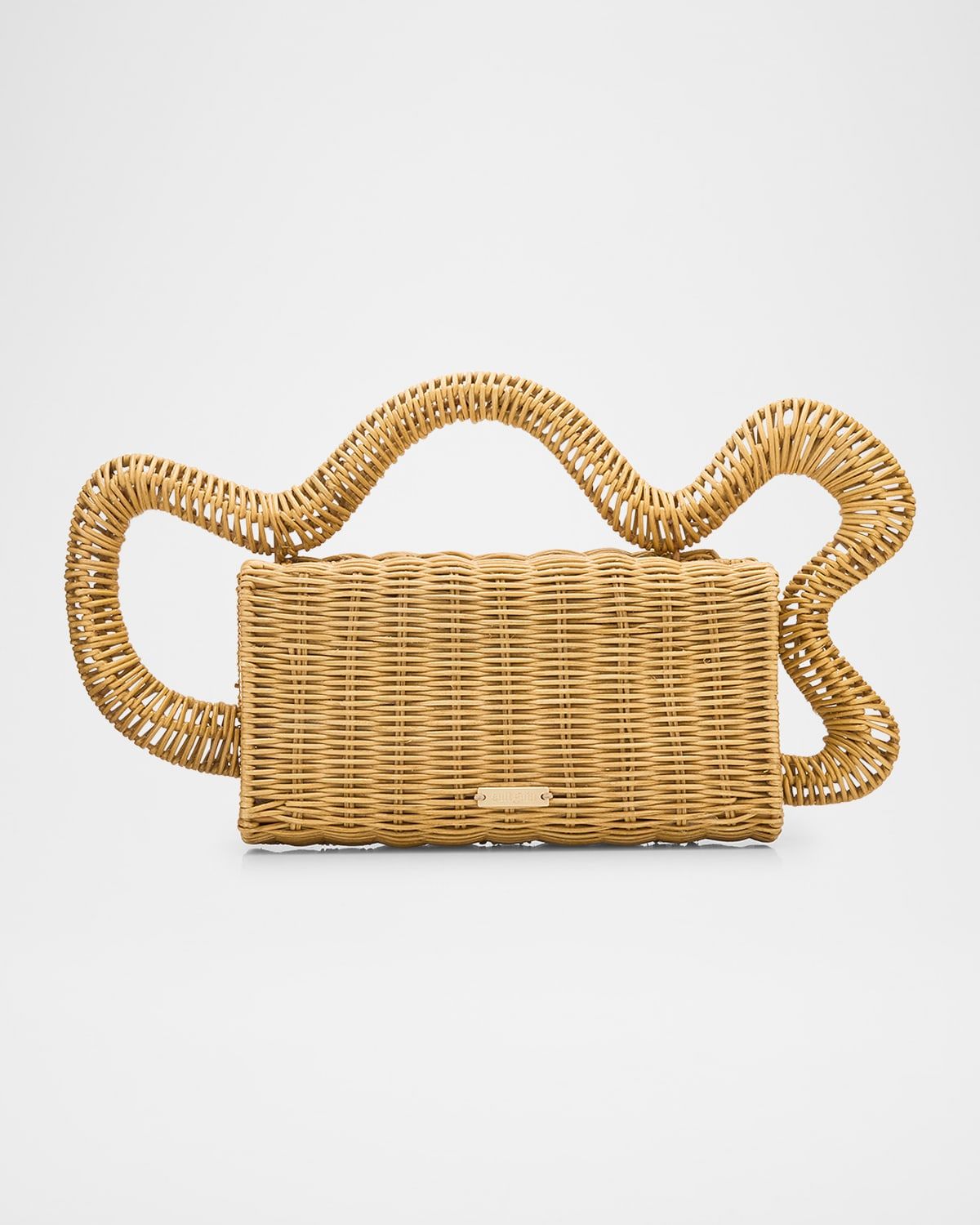Elsa Wavy Rattan Clutch Bag