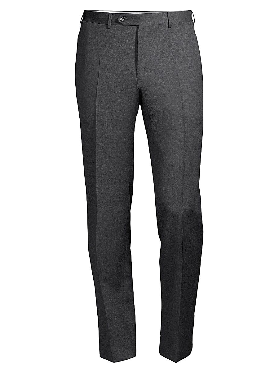 Men's Wool Trousers - Charcoal - Size 38