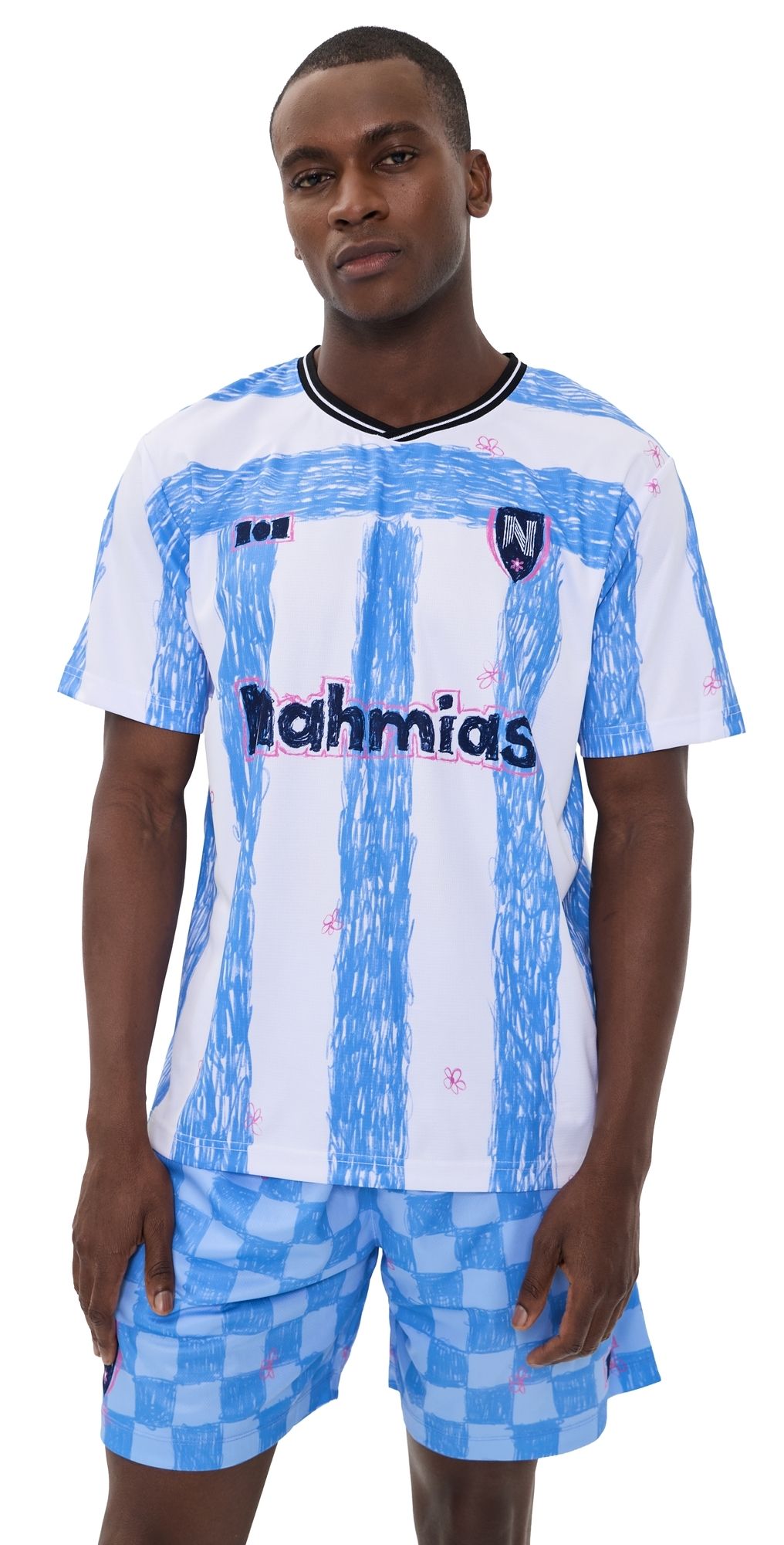 Nahmias Scribble Soccer Jersey Blue Iris L