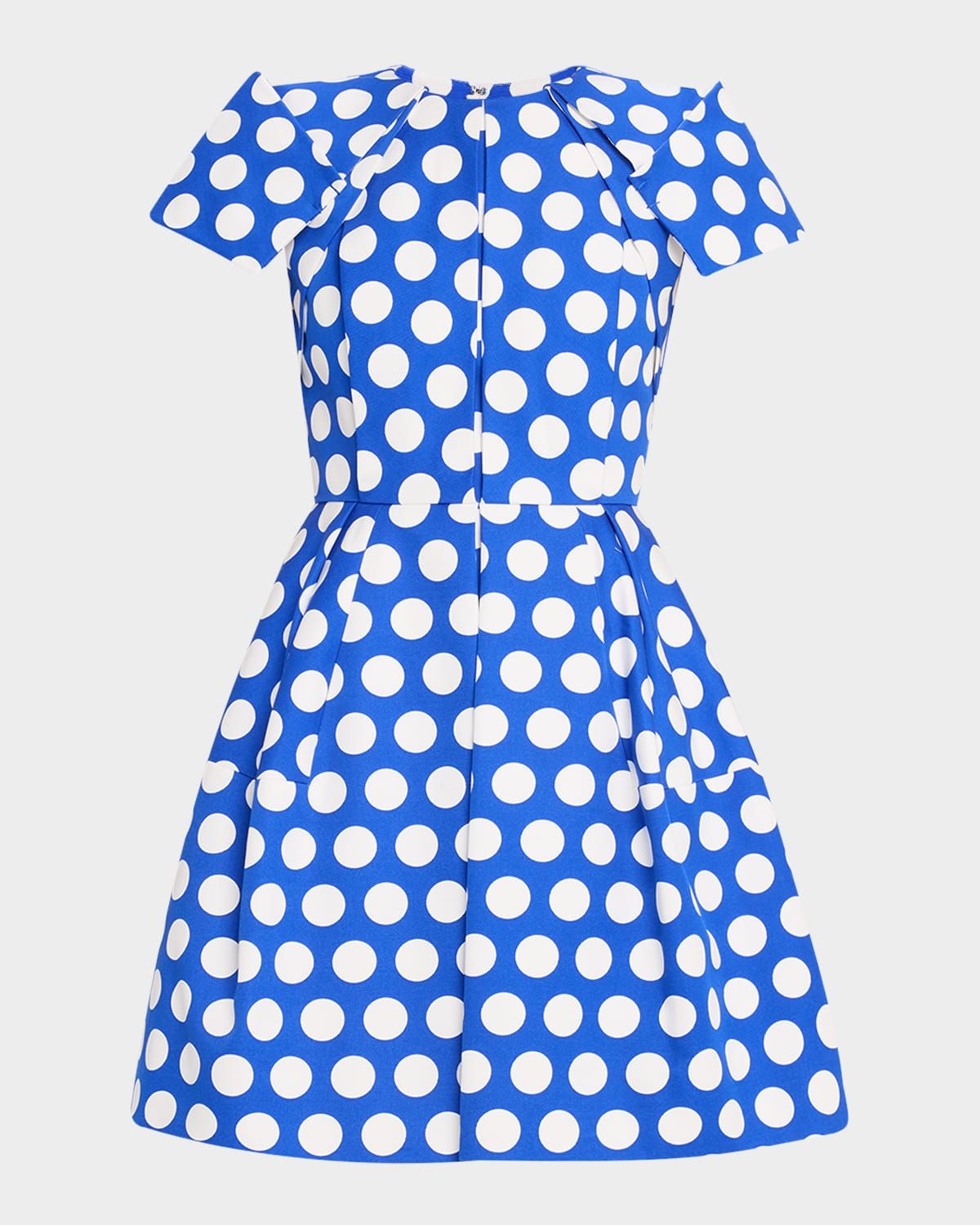 Signature Pleated Polka-Dot Dress