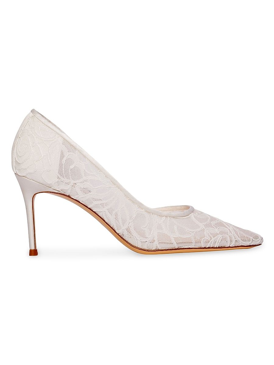 Women's Chantily Lace Pumps - White Lace - Size 11