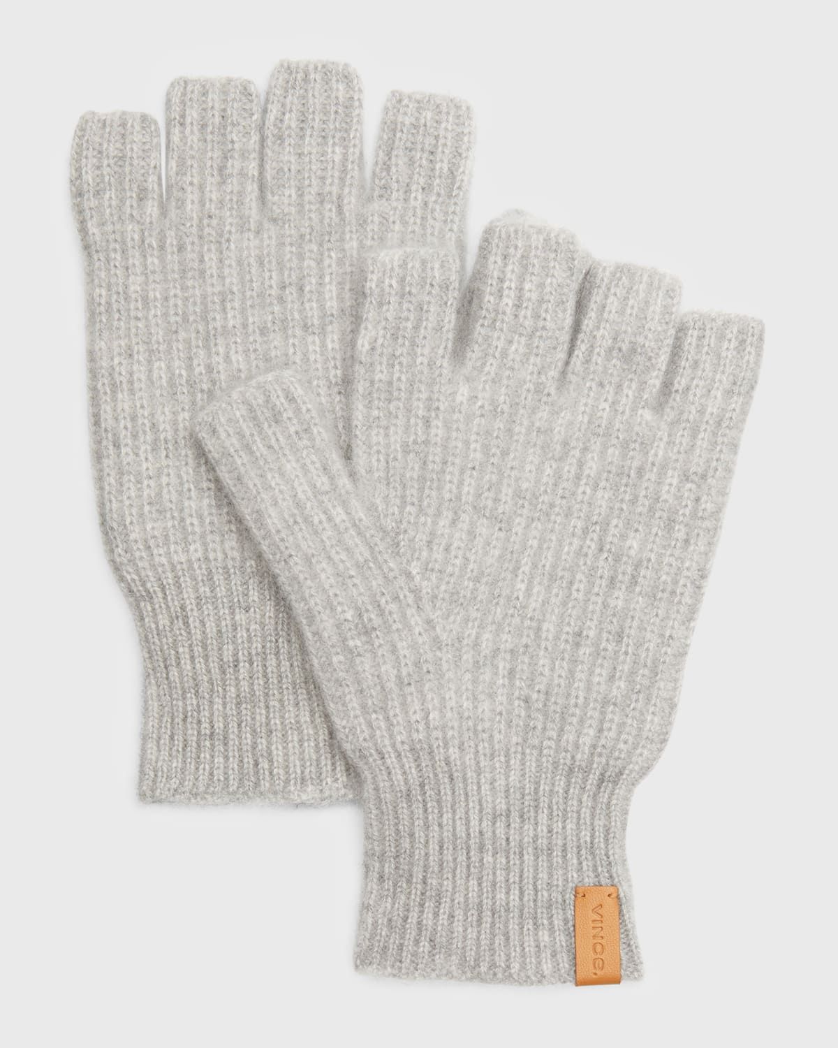 Ribbed Cashmere Fingerless Gloves