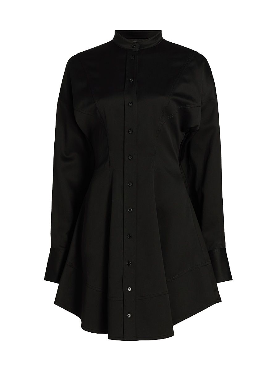 Women's Janan Cotton Sateen Shirtdress - Black - Size 12