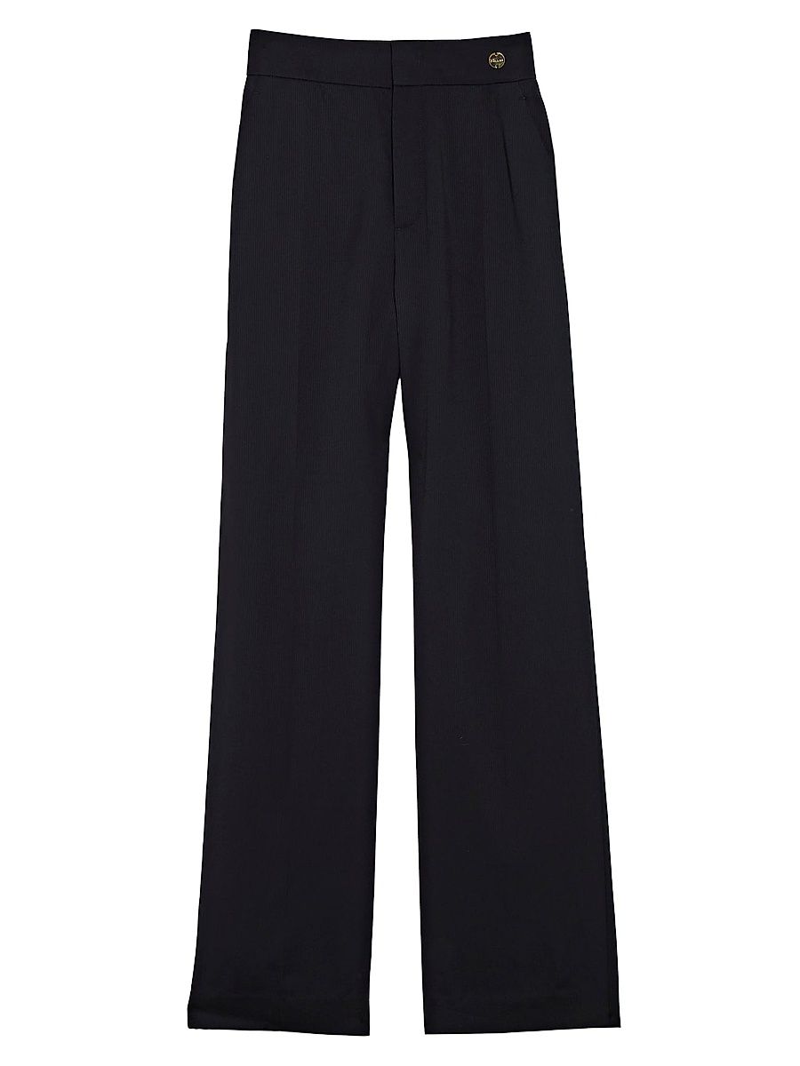 Women's Sydney Relaxed Menswear Style Trousers - Black - Size 14