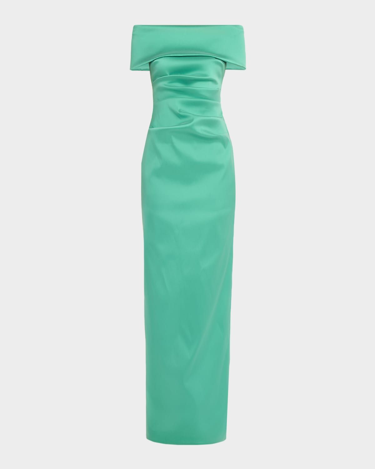Off-Shoulder Mikado Column Gown