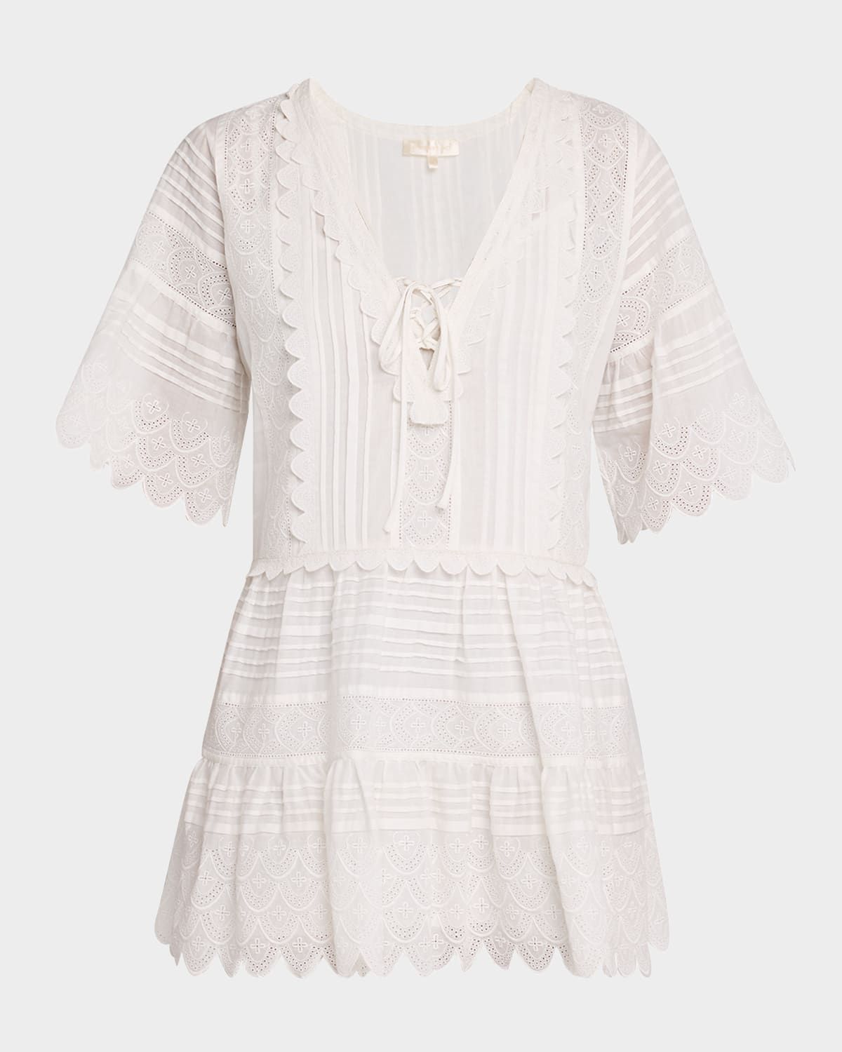 Orcia Cotton Scalloped Mini Dress